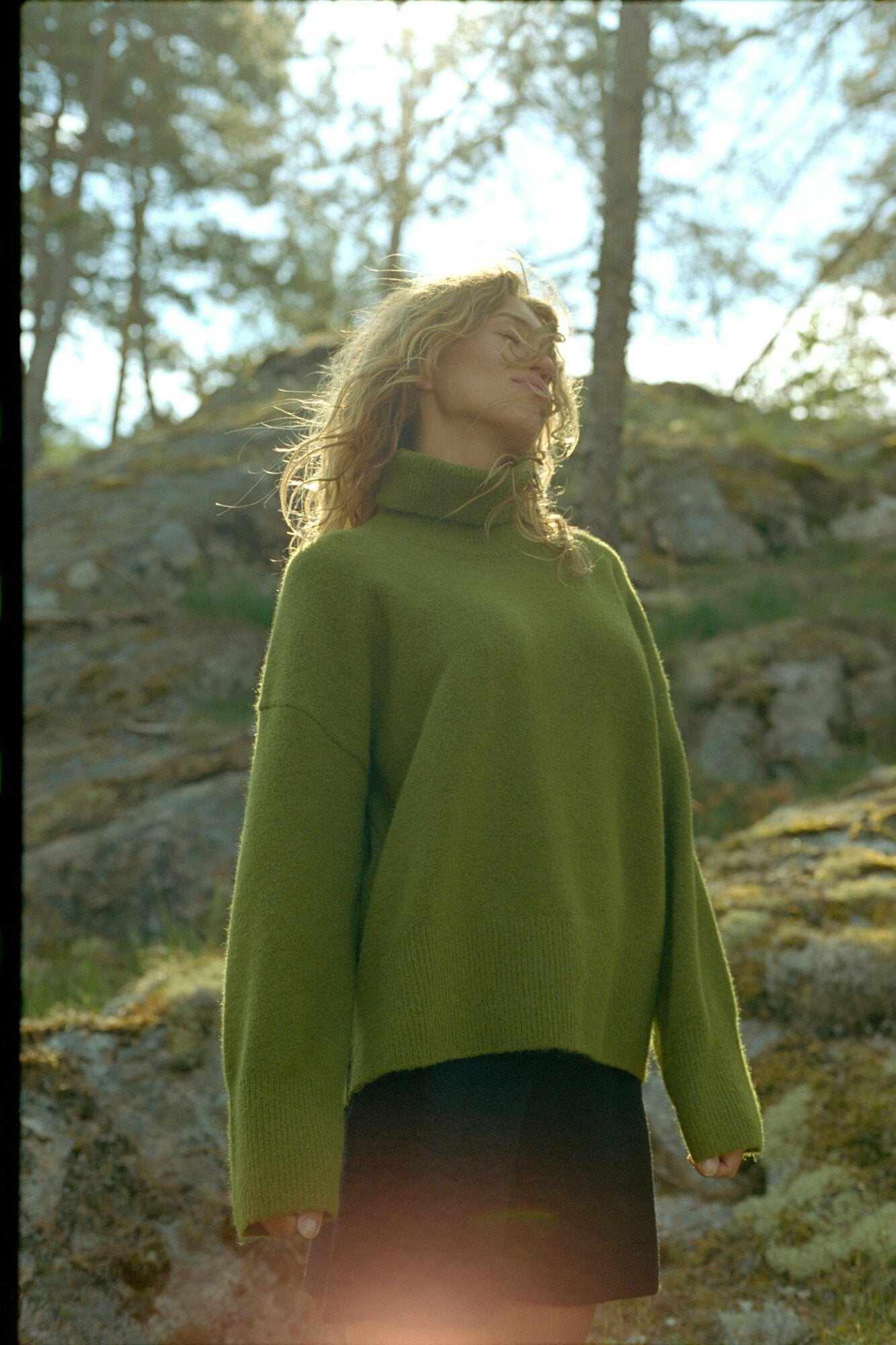 Naline striktrøje - Sage Green